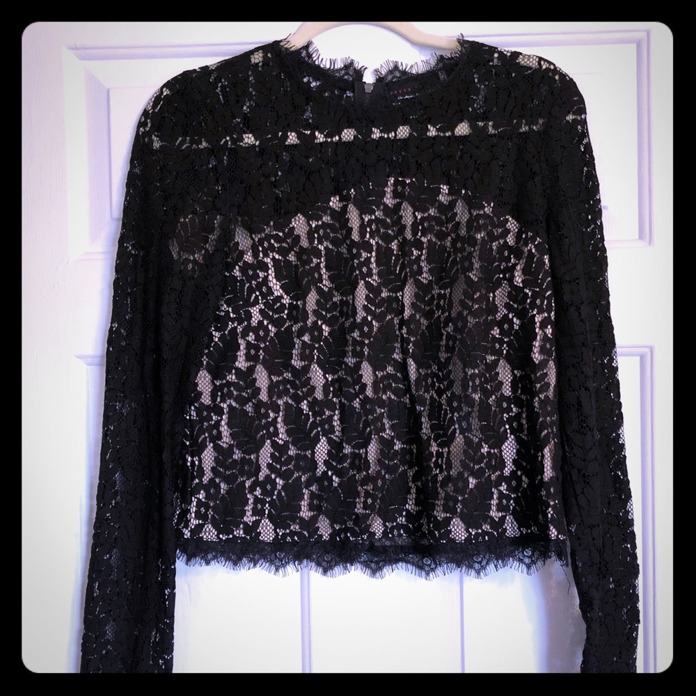 Boutique black lace blouse